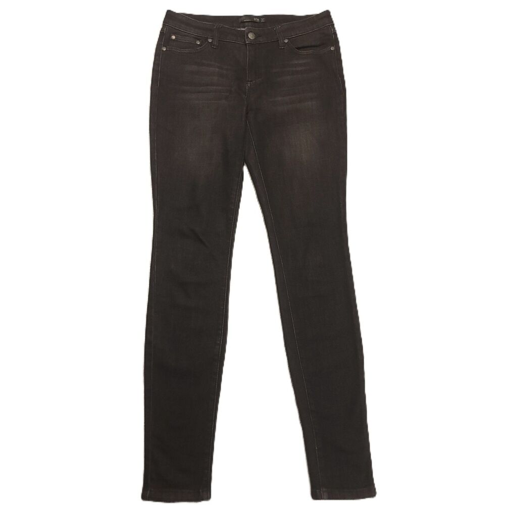 Prana Womens 8/29 Jeans Skinny Charcoal Stretch Black Denim Pants